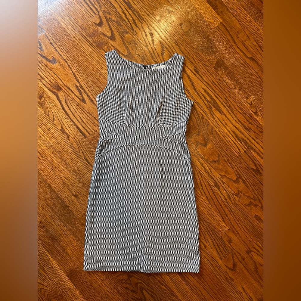 Liz Claiborne Black/Gray/White Checks Print Sheath Dress/Jumper - Size Small